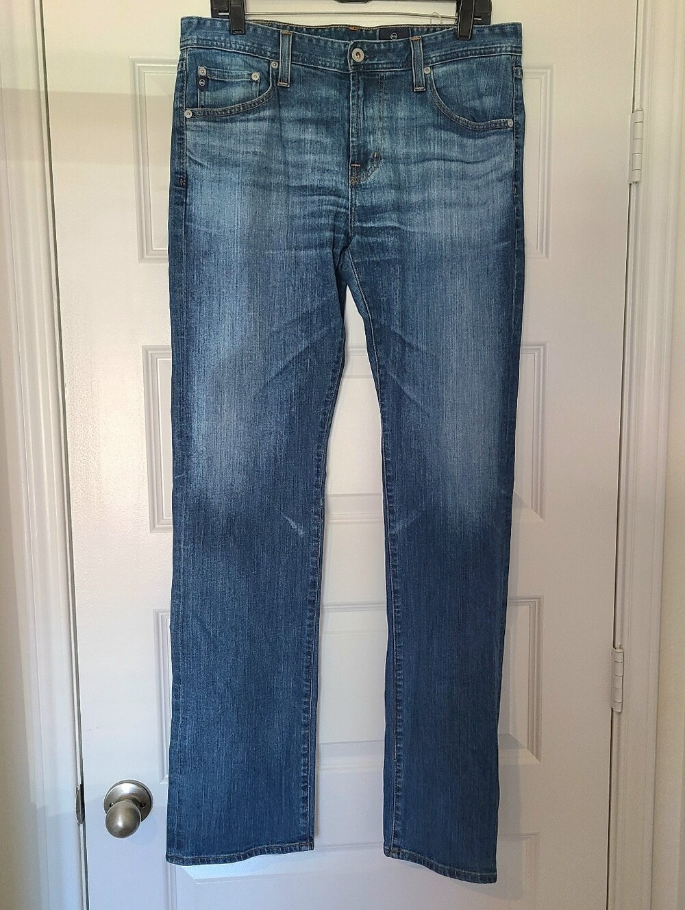 AG Adriano Goldschmied Protégé Men Jeans 32.5X34 Slim Straight Stretch Zipper